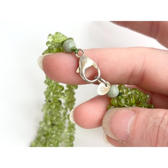 Peridot Multi Gemstone Gemstone Vintage Sterling Silver 925 Necklace - 19.5" - Picture 5 of 10